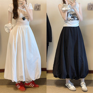 实拍大码女装夏季新款半身裙女蓬蓬花苞裙中长款高腰显瘦遮肉裙子