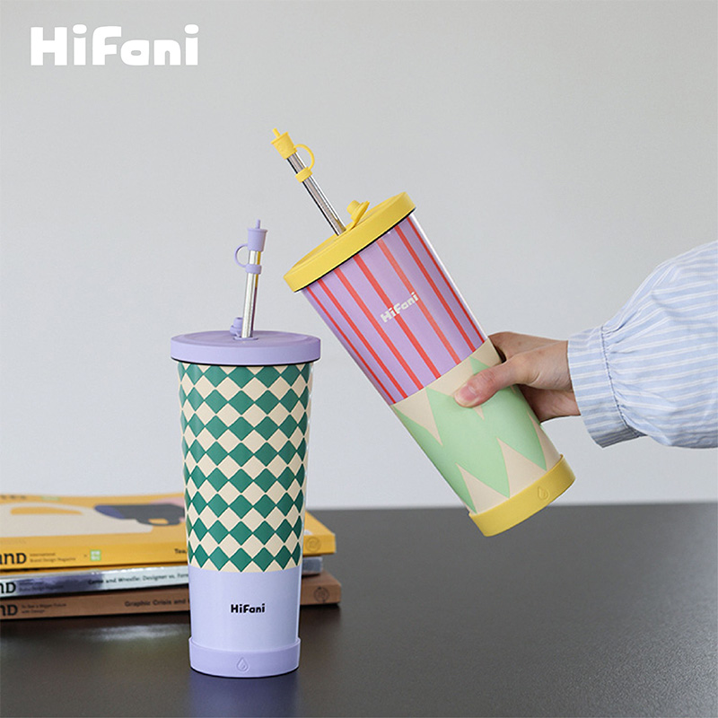 830ML吸管水杯喜番里不锈钢水杯