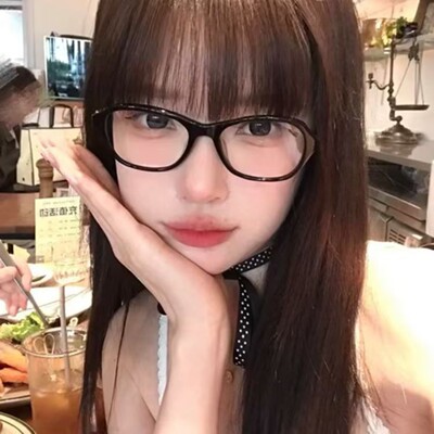 韩版复古猫眼黑框防蓝光眼镜女