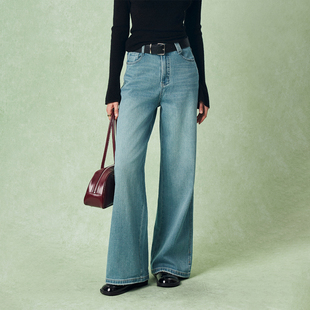 赠皮带 VTG直筒磨白水洗牛仔裤 CLMX 土耳其织造微弹棉氨混纺牛仔