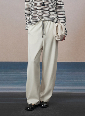 CLMX定纺高支羊毛+铜氨纤维混纺纱线 百搭美式宽松休闲镰刀香蕉裤