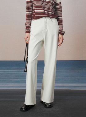 CLMX 复古水洗云柔触感斜纹万向弹牛仔 经典百搭通勤风直筒牛仔裤