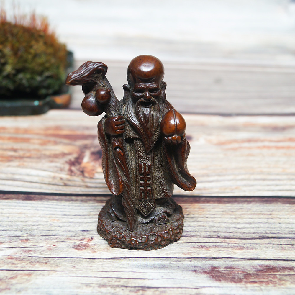 苏工实心铜老寿星茶宠可养茶玩日式复古铜虫长寿供奉摆件厂价包邮