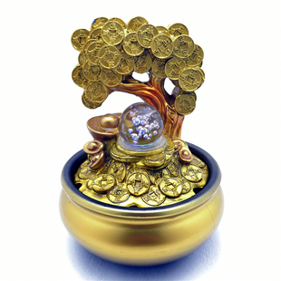 摇钱树招财树桌面喷泉流水家居饰品摆件开店开业礼品