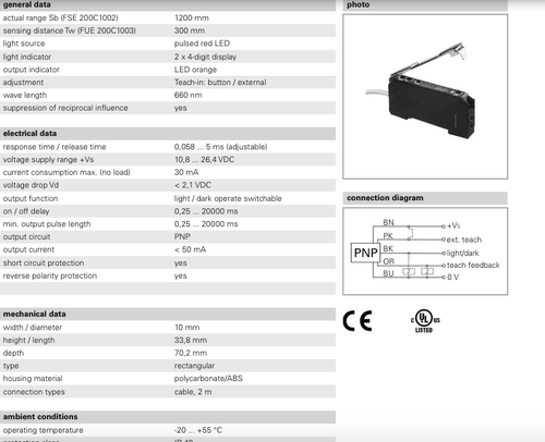 现货原装Baumer 堡盟 FVDK 10P67YR-光纤放大器-