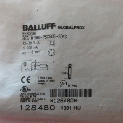 现货BALLUFF巴鲁夫传感器BES0086 BES M18MI-PSC50B-S04G接近开关