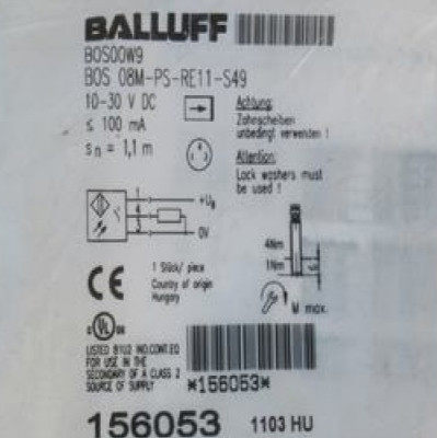 原装BALLUFF巴鲁夫传感器BOS 08M-PS-RE11-S49 BOS00W9接近开关