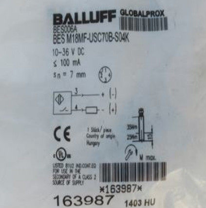 原装BALLUFF巴鲁夫传感器BES M18MF-USC70B-S04K BES006A接近开关