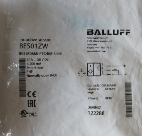 原装BALLUFF巴鲁夫传感器BES01ZW BES M08MI-PSC40B-S49G接近开关