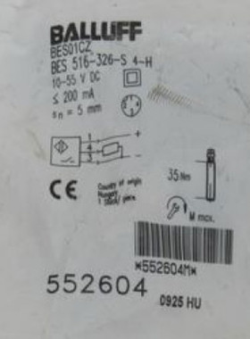 原装BALLUFF巴鲁夫传感器BES 516-326-S4-H BES01CZ接近开关