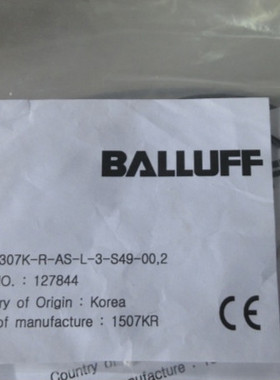 原装BALLUFF巴鲁夫传感器BMF0078 BMF 307K-R-AS-L-3-S49-00,2