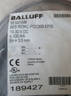 原装BALLUFF巴鲁夫传感器BES01WM  BES R03KC-POC30B-EP05