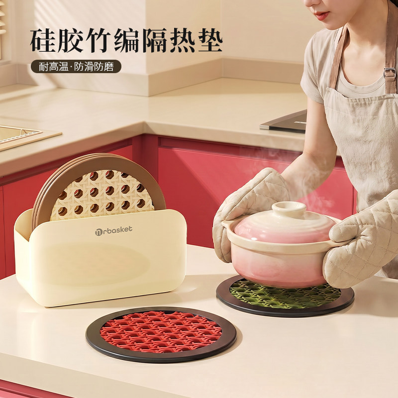 中古风碗盘防热垫子可壁挂硅胶垫图片