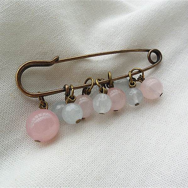 Broche femme en cristal naturel pierres semi-précieuses - Ref 1170592 Image 3