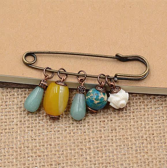 Broche femme en cristal naturel pierres semi-précieuses - Ref 1171460 Image 4