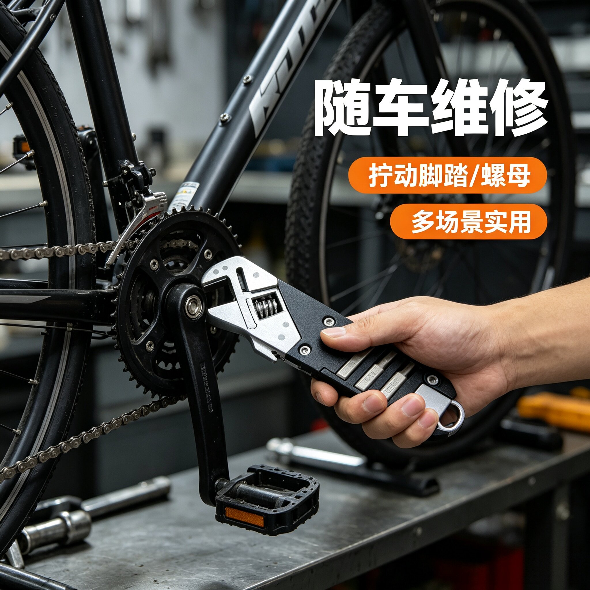 便携折叠自行车维修扳手骑行随车工具拆卸脚踏螺丝多合一修车扳手