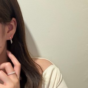 weloveeva blingbling闪闪银链子流苏925银耳钉 acc韩饰