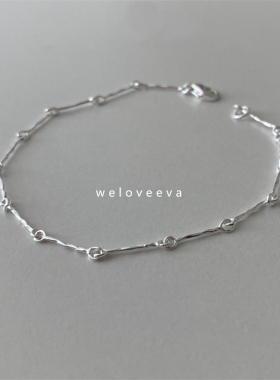 NEW weloveeva/acc 韩国S925纯银 高级清冷感几何打结手链