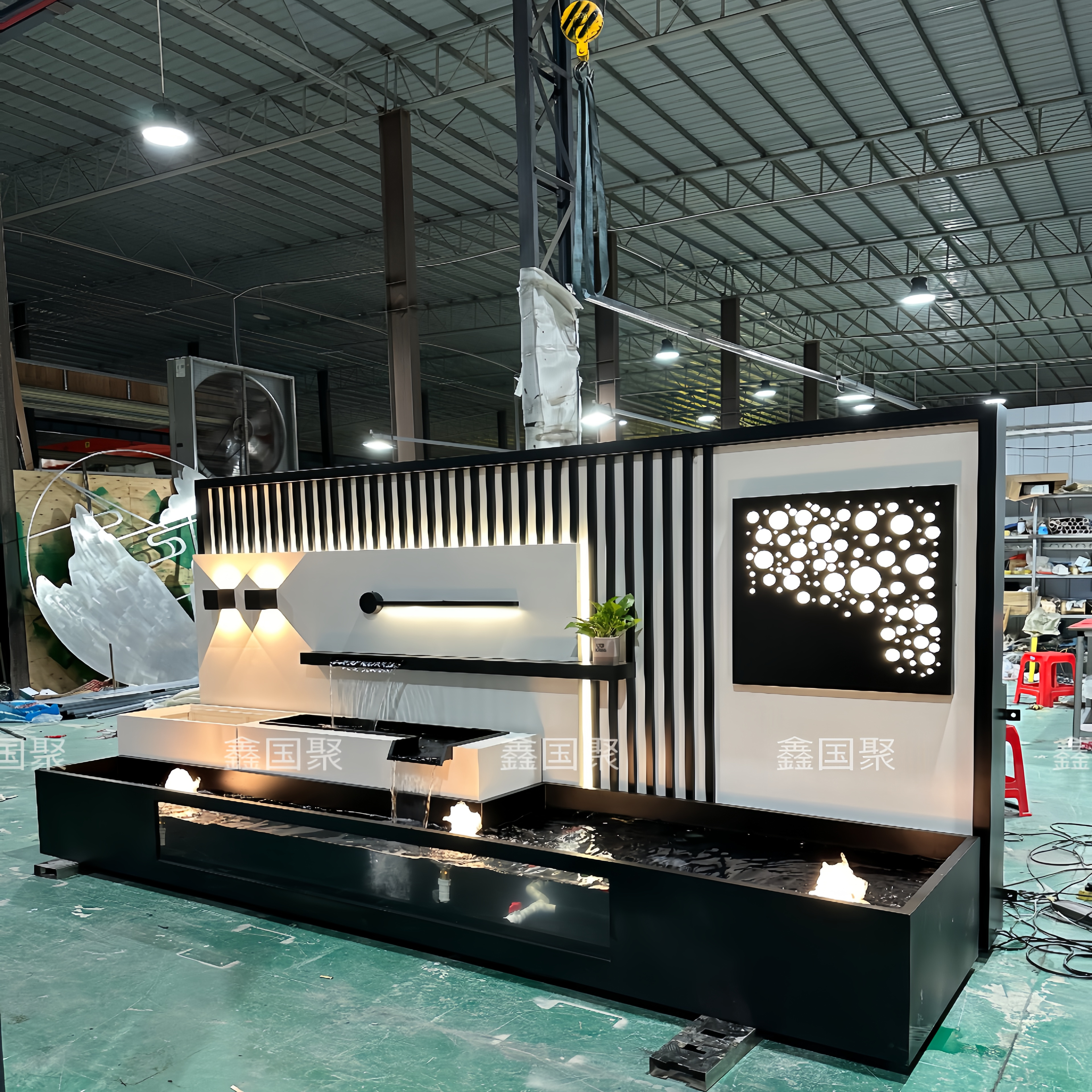 不锈钢流水影壁墙庭院隔断