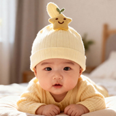 新生儿胎帽婴儿纯棉帽子春秋冬初生宝宝保暖可爱双层护囟门帽子