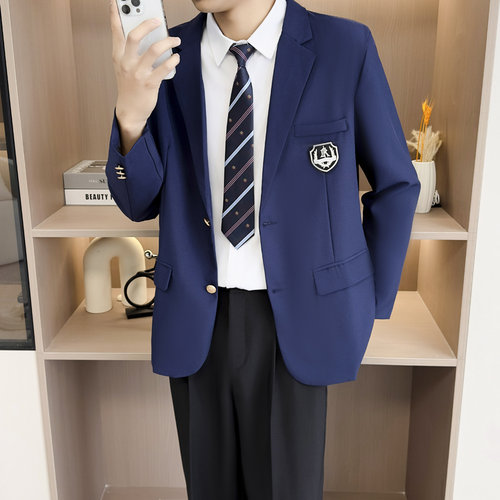 【JK10】藏蓝色学院风西装外套男士DK制服休闲高级感通勤小西服装
