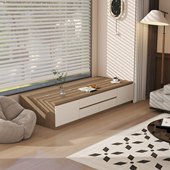 飘窗柜地柜可坐收纳储物柜阳台家用置物柜落地式 矮柜窗台柜可定制