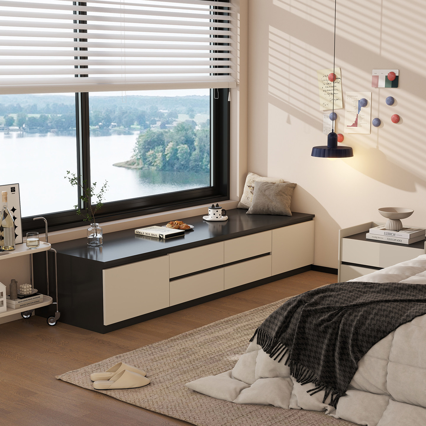 飘窗柜阳台柜可坐窗台收纳储物柜子窗边柜矮柜自由组合落地柜定制,住宅家具,飘窗柜,淘宝优惠券,粉丝福利购,淘宝优惠卷