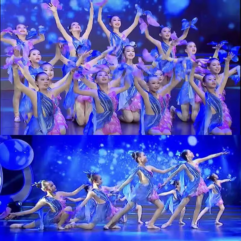 少儿群舞晓春飞蝶演出服蝴蝶道具儿童古典舞舞蹈服梦蝶飞舞表演服