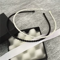 Ngọc trai headband Hàn Quốc Tinh tế Đính cườm Hairband Hoop Headband Nhỏ nước hoa Phụ kiện đơn giản Màu nén nén Tông nữ - Phụ kiện tóc kẹp tóc hàn quốc cho bé