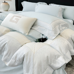 高级感A类长绒棉磨毛四件套全棉纯棉床单被套秋冬天加厚床上用品4