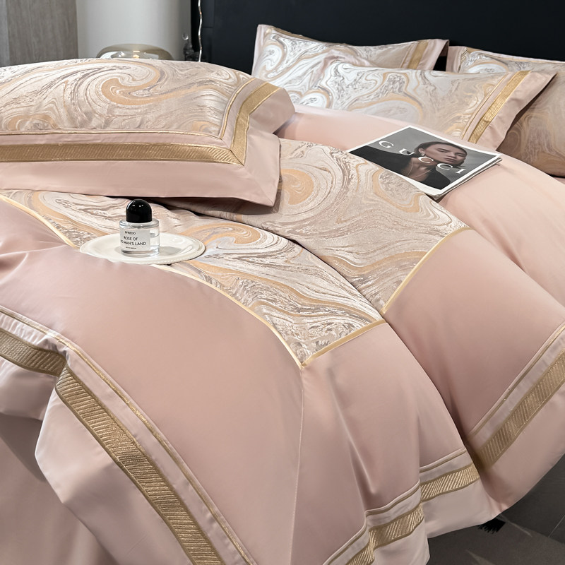 高级感欧式提花四件套纯棉全棉轻奢床单被套四季通用床笠床上用品,床上用品,床品套件/四件套/多件套,淘宝优惠券,粉丝福利购,淘宝优惠卷