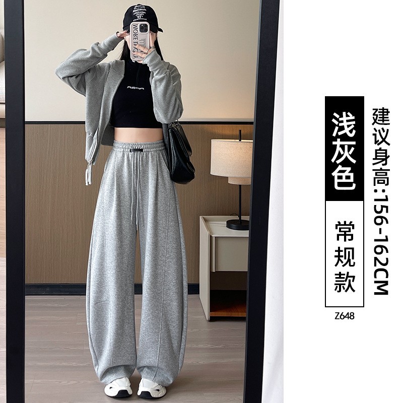 藏青色运动裤女款新款2025秋冬加绒小个子休闲大码显瘦胖mm阔AA5