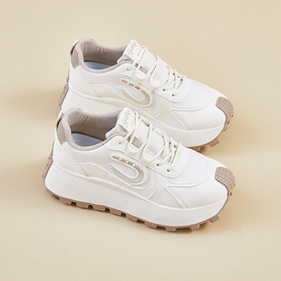 配阔腿裤的老爹鞋ins韩版新款女2026春季学生运动厚底增高休闲鞋