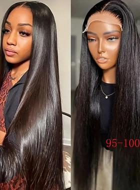 95-100cm 黑色长直发假发13*4大面积蕾丝 front lace long hair