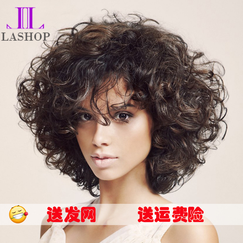 Europe ladies short hair caps hair party curls wigs set 假发 美发护发/假发 日常整顶假发 原图主图