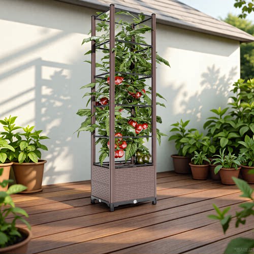种植箱阳台蔬菜种植盆庭院户外黄瓜月季爬藤架加厚塑料固定架花箱