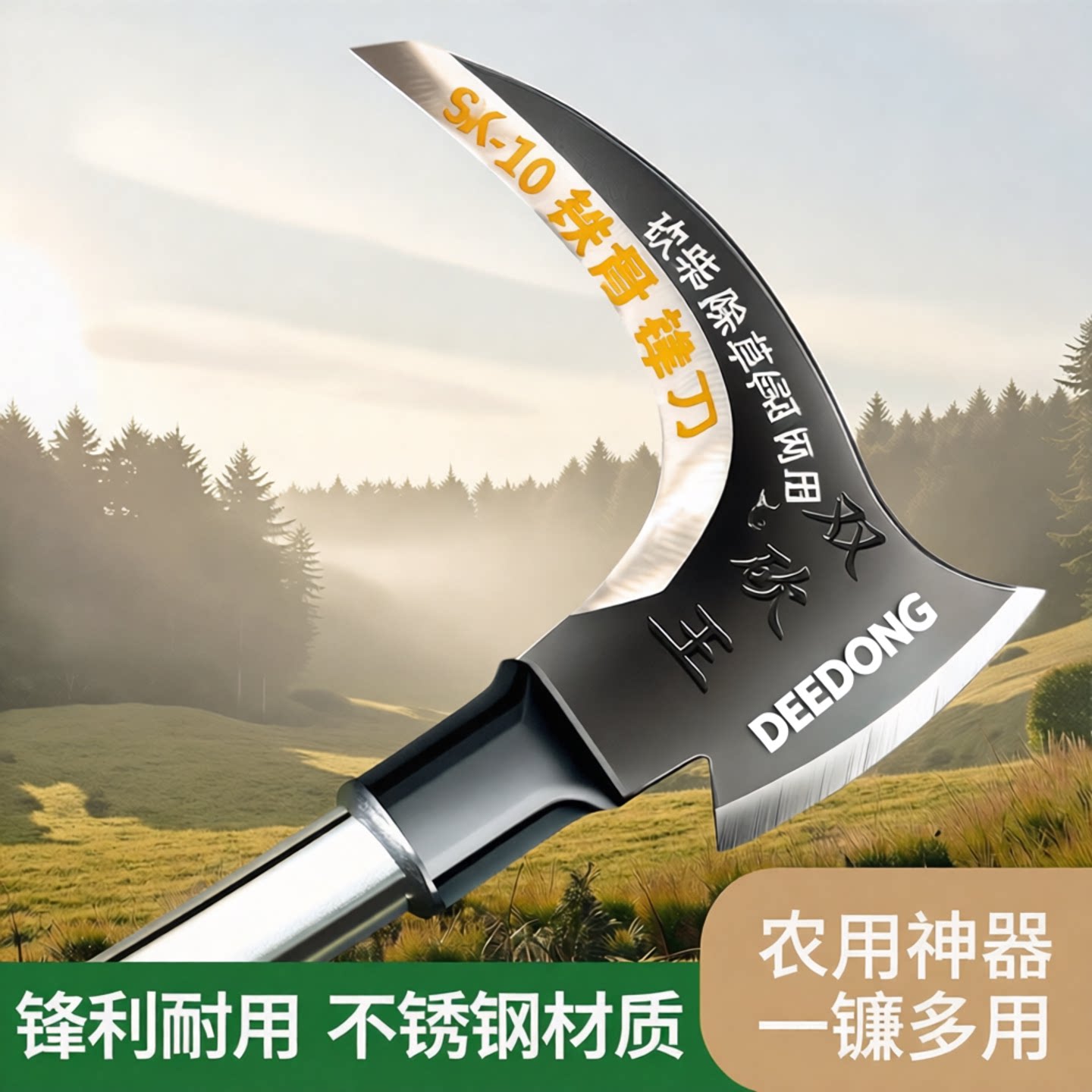 镰刀斧头靓骑不锈钢除草农用户外图片