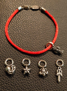 925银十字架童军花宝剑桃心手链