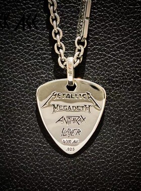 拨片项链ROCKAGE纯银金属乐队