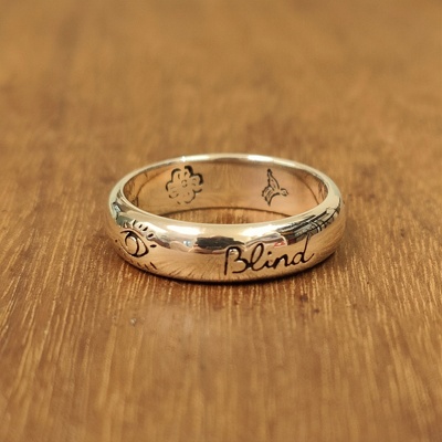 925纯银爱心花鸟时尚情侣戒指