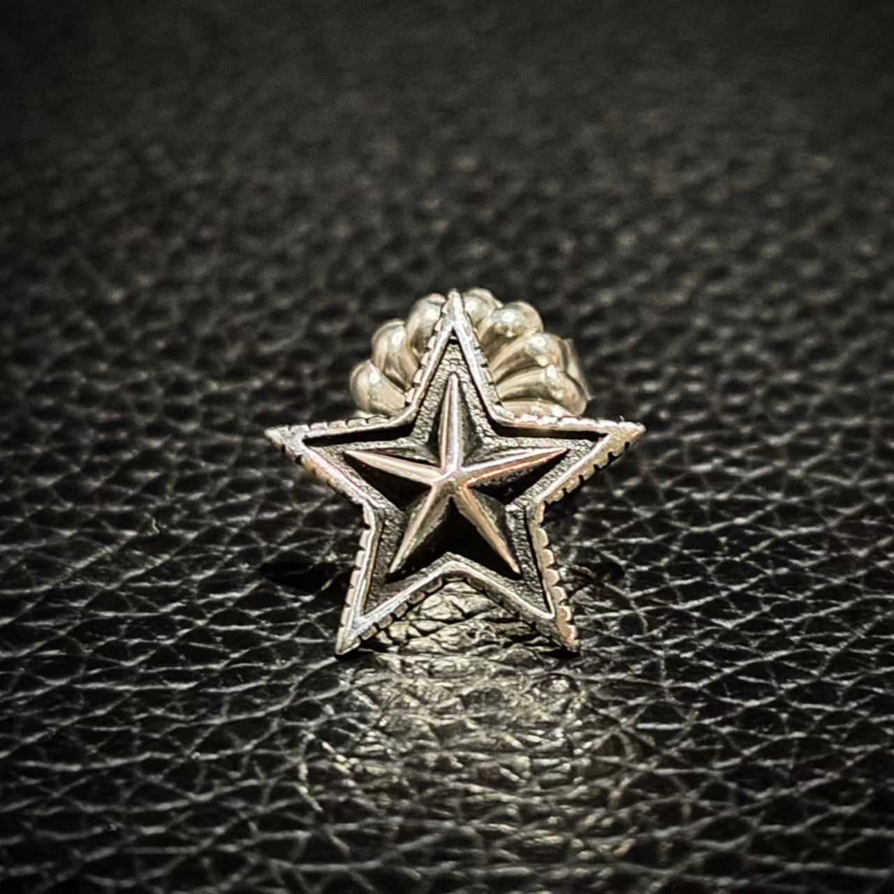 s925纯银五角星耳钉耳环