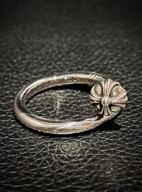 S925朋克风格花头钉子十字戒指