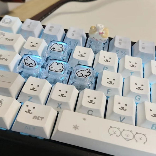 WASD像素兔透光磁轴键帽