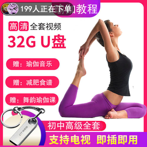 瑜伽视频教程零基础初级 舞韵阴瑜伽课程跟练私教减肥自学全套U盘