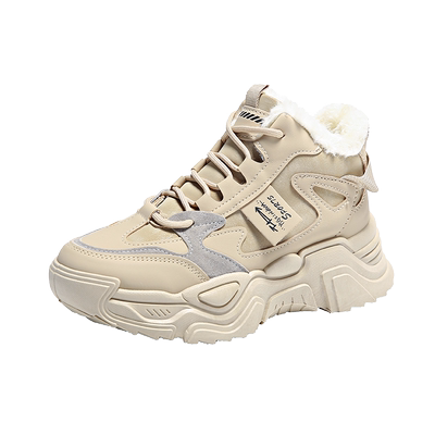 踩屎感加绒高帮老爹鞋女2025爆款冬季时尚运动潮鞋加厚棉鞋显脚小