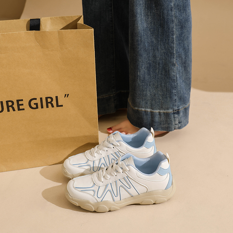 超火真皮德训鞋女2025秋季运动小白鞋百搭轻便阿甘鞋子大码41到43