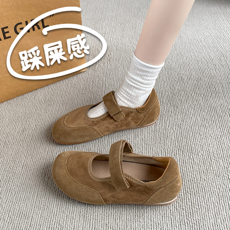 真皮平底玛丽珍女鞋2025新款春秋单鞋软底舒适老北京布鞋大码4142