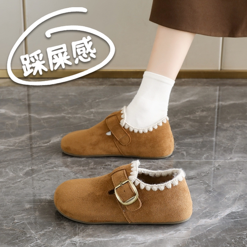 平底全包勃肯鞋女2025新款春秋休闲单鞋舒适孕妇鞋一脚蹬小皮鞋子