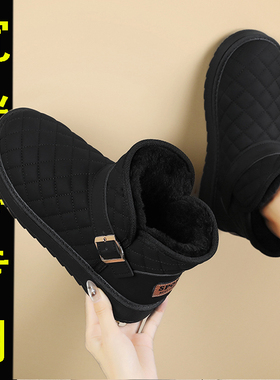 宽胖脚雪地靴女44特大码41到43老北京棉鞋冬季胖mm加绒短靴显脚小