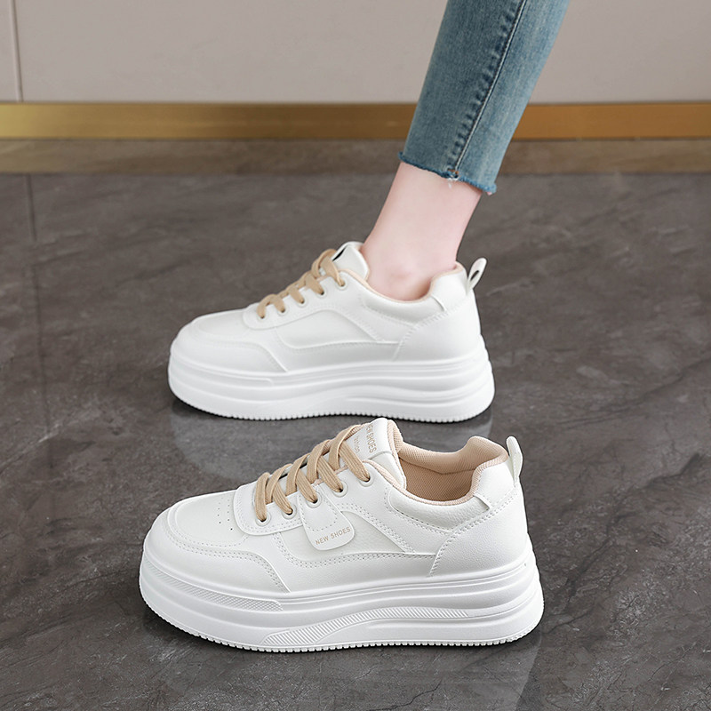 松糕小白鞋女2026新款春秋真皮休闲运动板鞋34码配裙子软底白色鞋,女鞋,休闲板鞋,淘宝优惠券,粉丝福利购,淘宝优惠卷